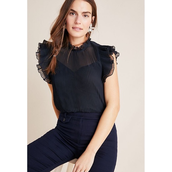 pleated ruffle top